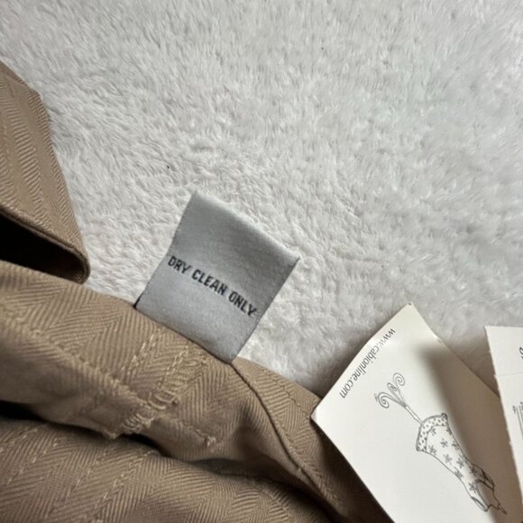 Cabi Womens 100% Silk Straight-Leg Cargo Pants Size 12 Toasted Almond #519 New - Picture 4 of 9